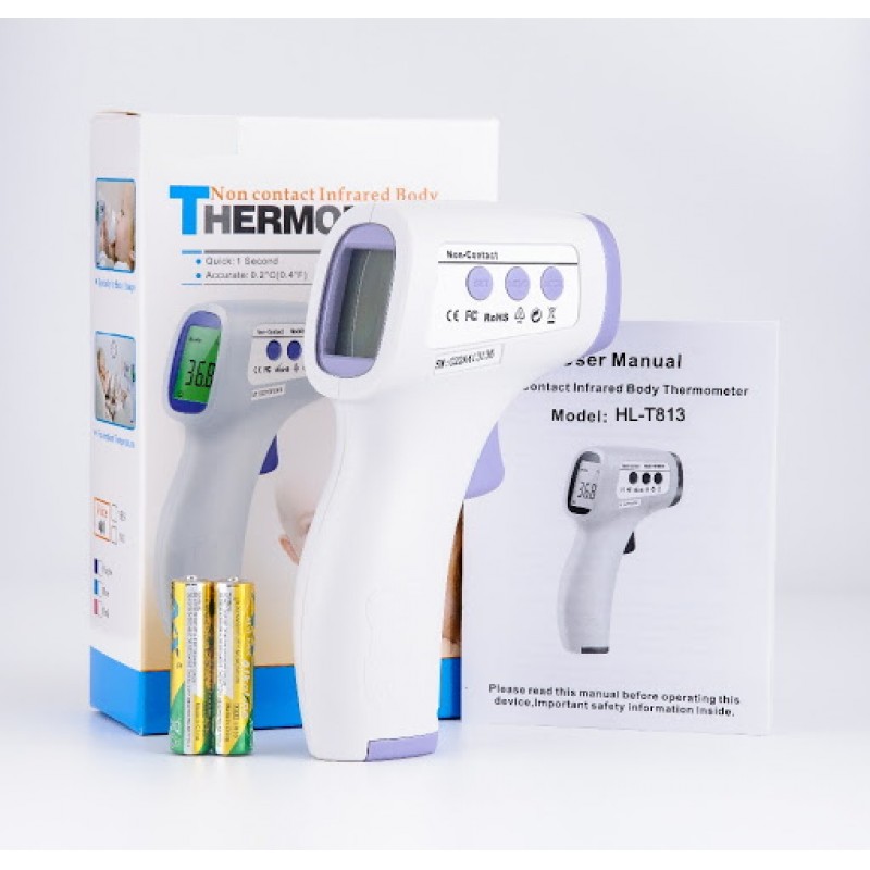 Non Contact Digital Infrared Forehead Body Thermometer With 3 Color Alarm Herculife Malaysia 3738